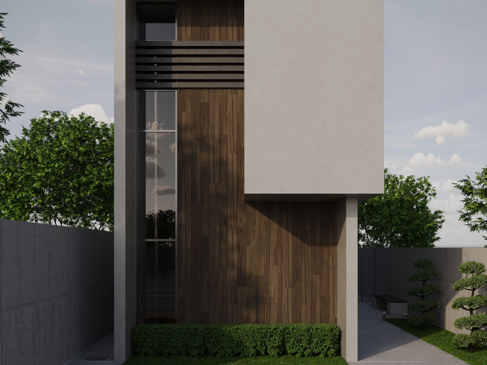 Modern residential exterior used as a sample project